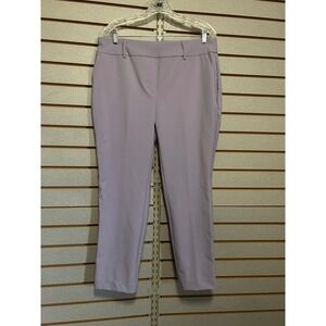 J&L Atelier Womens Lavender Purple High Rise Ankle Trousers XL Slim Stretch